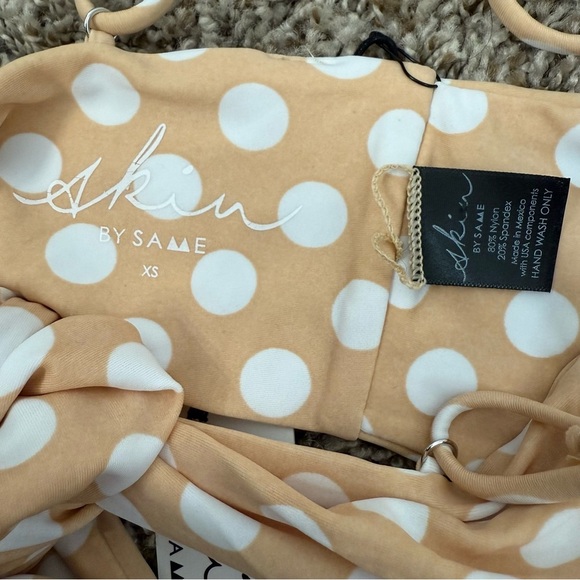 SKIN by SAME SWIM Polka Dot Bikini Top Women’s XS Bandeau - Picture 5 of 5